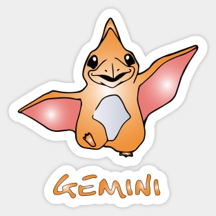 Orange Gemini Dinosaur Sticker